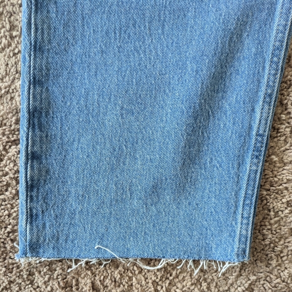 Free Assembly Patchwork Super High Rise Straight Blue Jeans sz 16 Organic Cotton - Picture 4 of 8